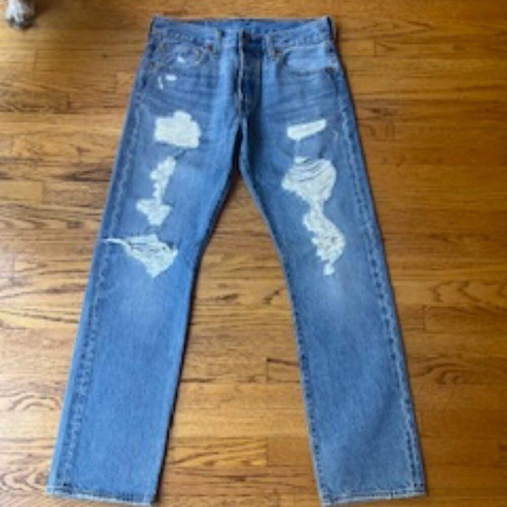 Womens Levis 501 Light Denim Jeans  - Size 30 Waist & 30 Length